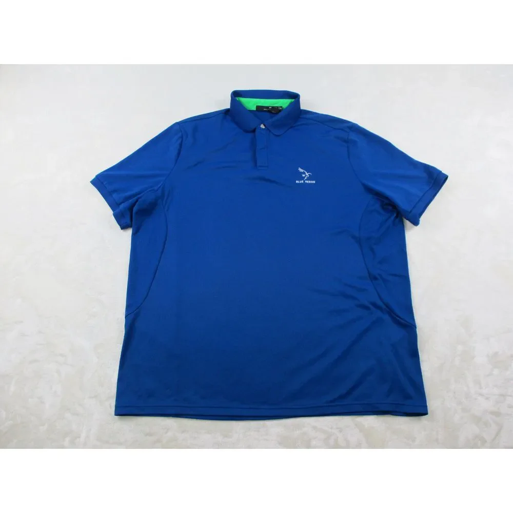 RLX Ralph Lauren Polo‎ Shirt Mens Extra Large Blue Blue Heron Golf Casual*